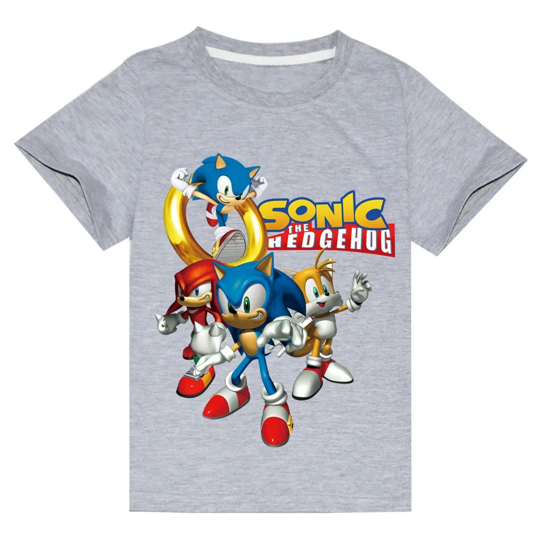 

Children's Clothing New European and American Trend New T-shirt Children's Cartoon Hedgehog Sonic Short-sleeved Casual T-shirt