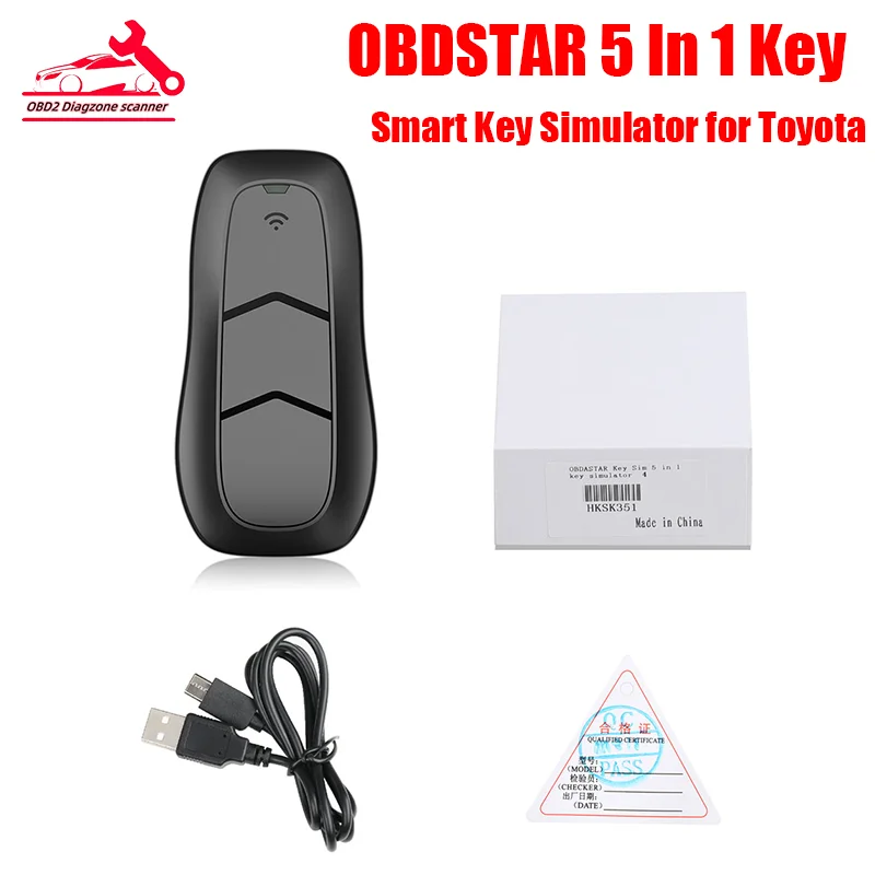 

OBDSTAR 5 In 1 Key SIM Smart Key Simulator OBDSTAR 5In1 Car Key Programming For Toyota Works With X300 DP/X300 DP Plus/X300 Pro4