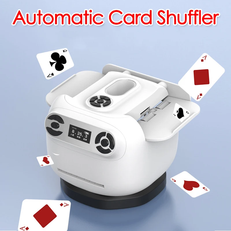 Card Shuffling Tool Automatic Card Shuffling Machine 1/2 Decks Electric Poker Card Shuffler 2600mAh Rechargeable Shuffler for Games Home Party