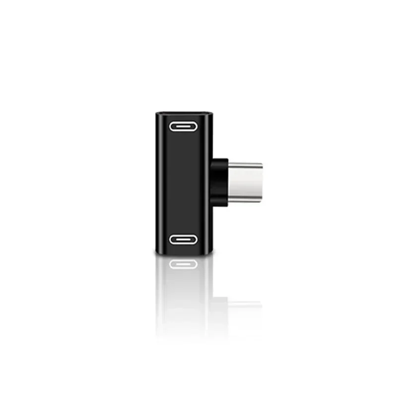 2 in 1 Dual USB C Adapter Splitter Type C Male to 2 Female Charger Headphone Jac