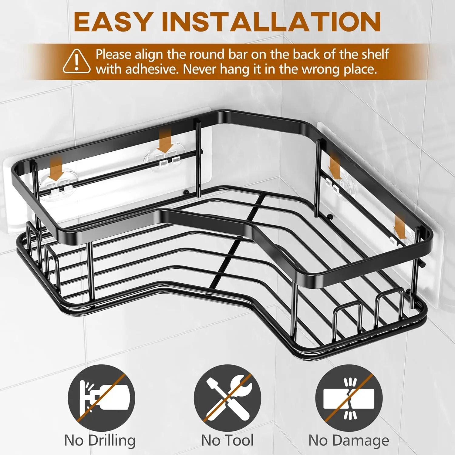 3-Pack Corner Shower Caddy Organizer Shelves Storage Rack Accessories for Bathroom Countertop Home Decor Set 5