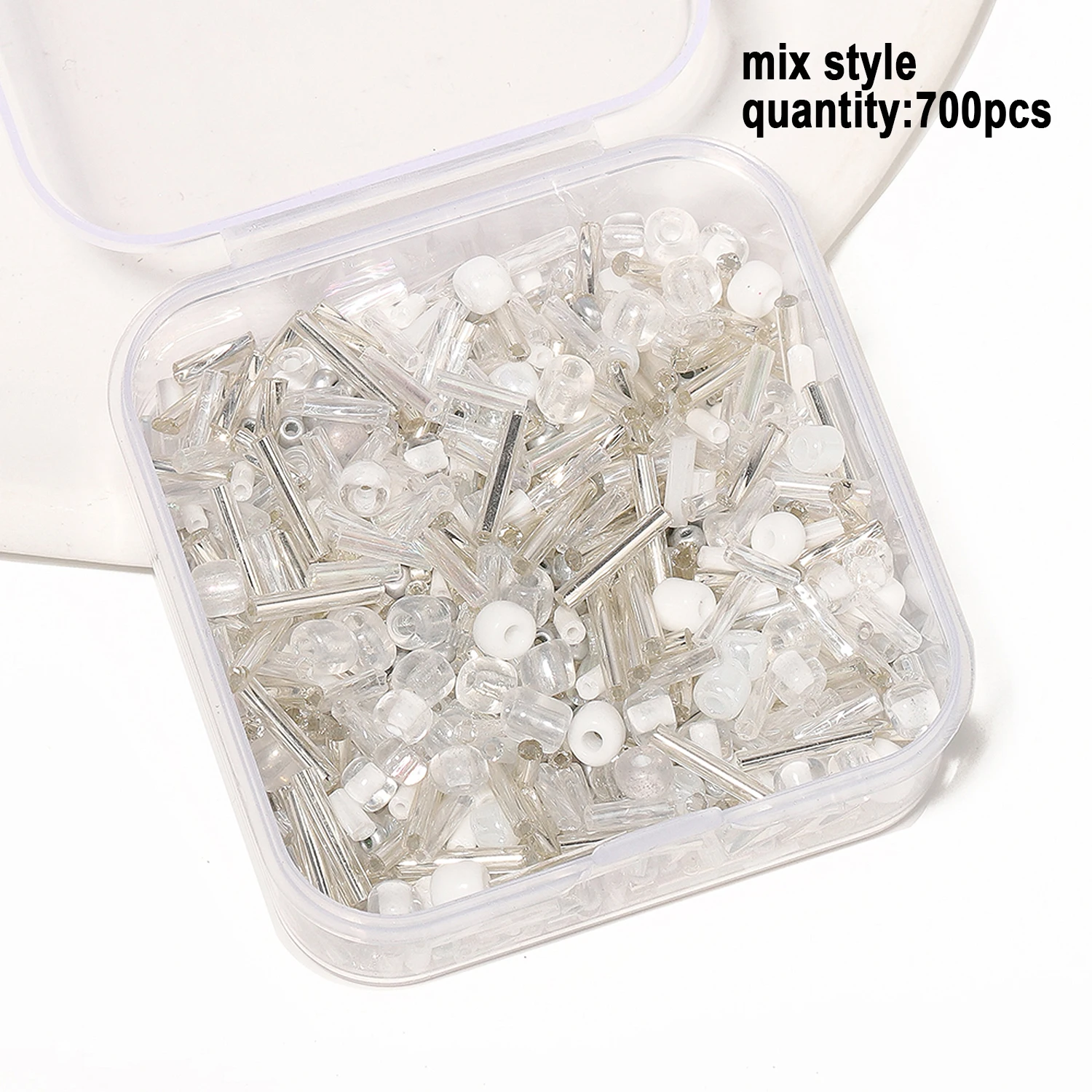 Elegant Gold & Silver Glass Seed Beads for Jewelry Crafting - Bohemian Style Beading Accessories Box