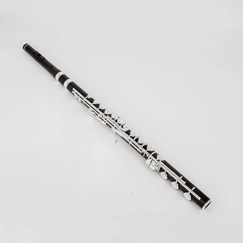 Powell 17 Holes Ebony flute Open Hole Silver Plated E key Grenadilla Wood Professional Flute musical instruments