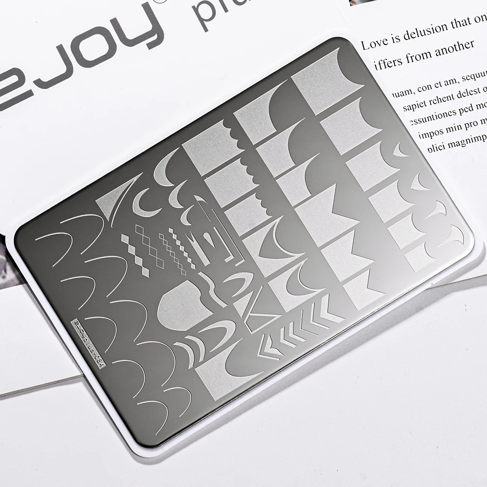 

SS# Stamping Plates French Line Stripe Design Nail Art Stamping Plate Flowers Leaves Lace Printing Template Manicure Stamp Tools