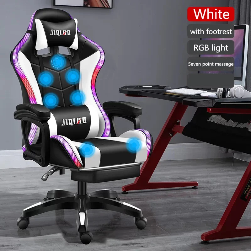 Hoge Kwaliteit Gaming Stoel Rgb Licht Bureaustoel Gamer Computer Stoel Ergonomische Draaistoel Massage Fauteuil Nieuwe Gamer Stoelen