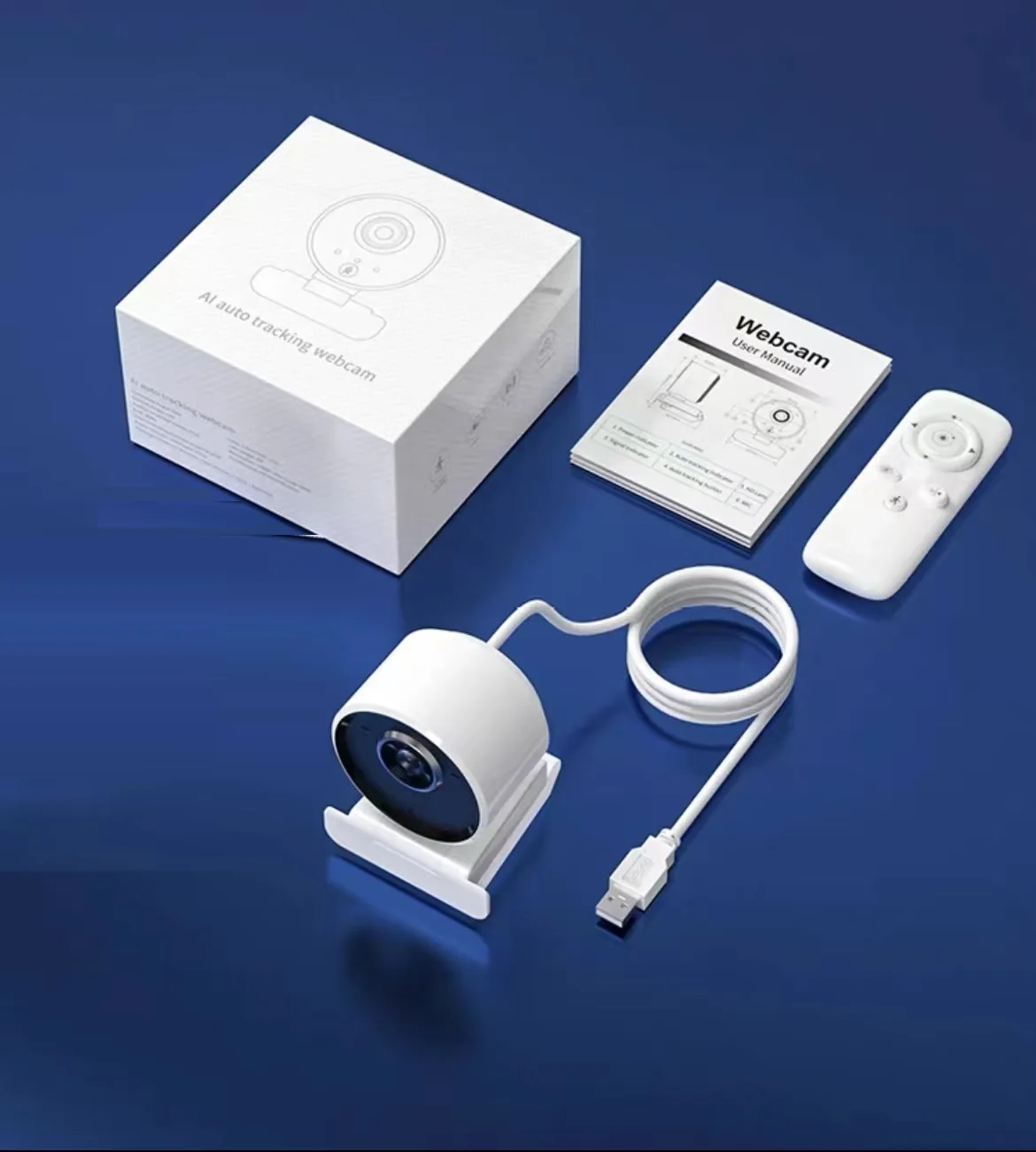AI Humanoid Auto Tracking Webcam 1080P HD With Super WDR Remote Controllable Smart USB Camera