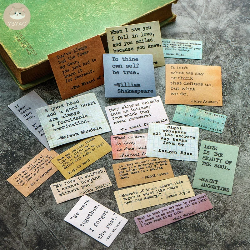 19 Pcs Vintage Stickers Tim Holtz Style Life Motto Junk Journal Ephemera Shabby Quote Aesthetic Stickers Scrapbooking Material diy scrapbooking accessories adhesive stickers paper stickers stationery stickers decorative stickers self adhesive stickers