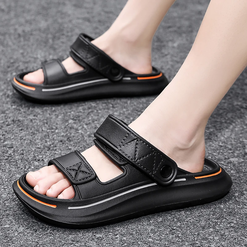 Leather Sandals Summer Sandals Sandals For Home Man Summer Men's Slipper EVA Mans Sandal Thick Bottom Man Slippers Lightweight Male Slide