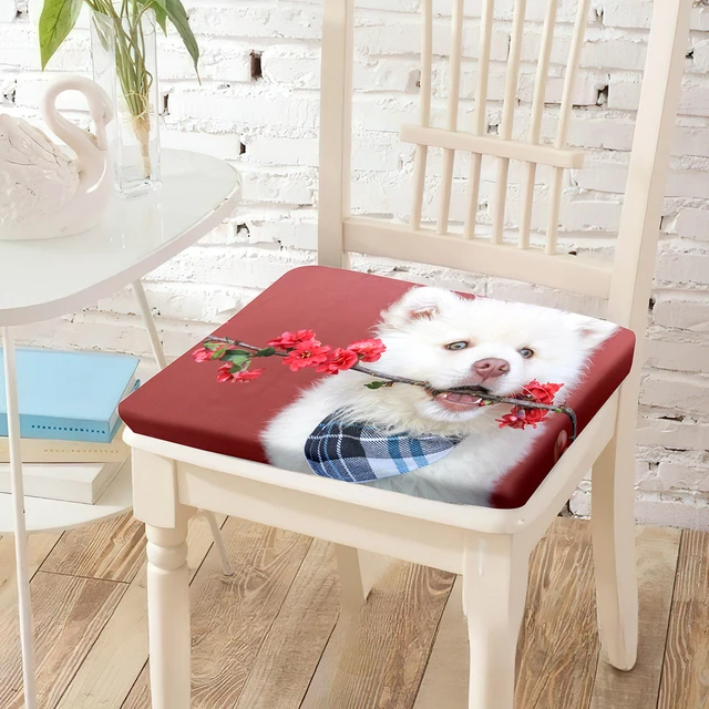 Samoyed Dog Flower Printed Chair Cushion Memory Foam Seat Cushions Washable  Coat Comfort Chairs Pad for Dining Room Home Decor - AliExpress