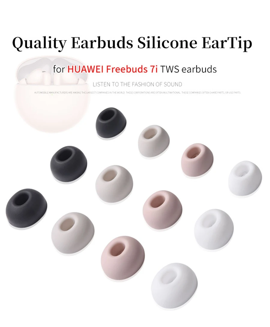 6Pcs Silicone Ear Tips for Freebuds 7i True Wireless Earbuds Eartips FREEBUDS 7i TWS Tips headphones Earplugs
