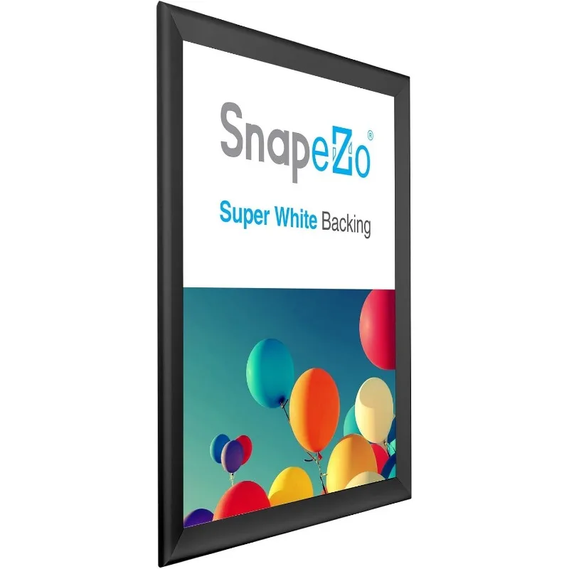 SnapeZo Poster Frame 36x48 Inches, Black 1.7 Inch Aluminum Profile, Front-Loading Snap Frame, Wall Mounting, Wide Series 3