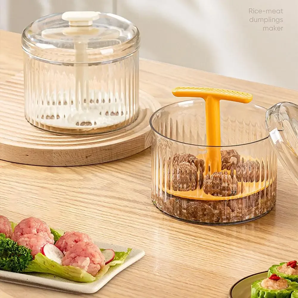 Translucent Meatball Maker Household Attachment Creative Kitchen Tools Fish Ball Meatball Hand Pressure Maker With Dust Cover