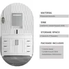 48” Bathroom Vanity with Ceramic Sink Combo, White Bathroom Cabinet with Soft Closing Doors & Drawers,Bathroom Storage Cabinet 4