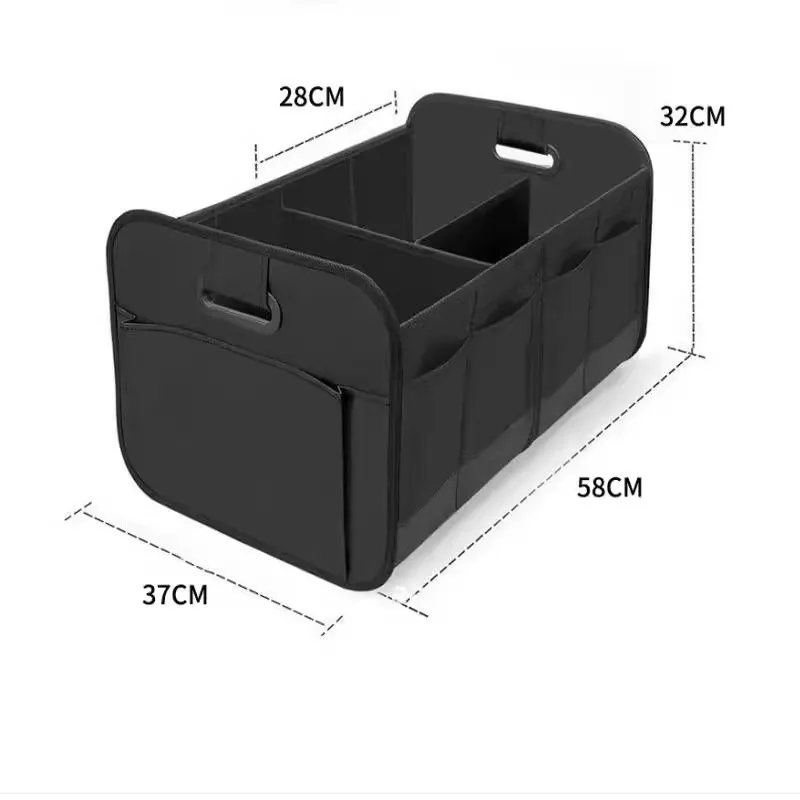 Foldable Oxford Cloth Car Trunk Organizer with Multi-Compartment Storage