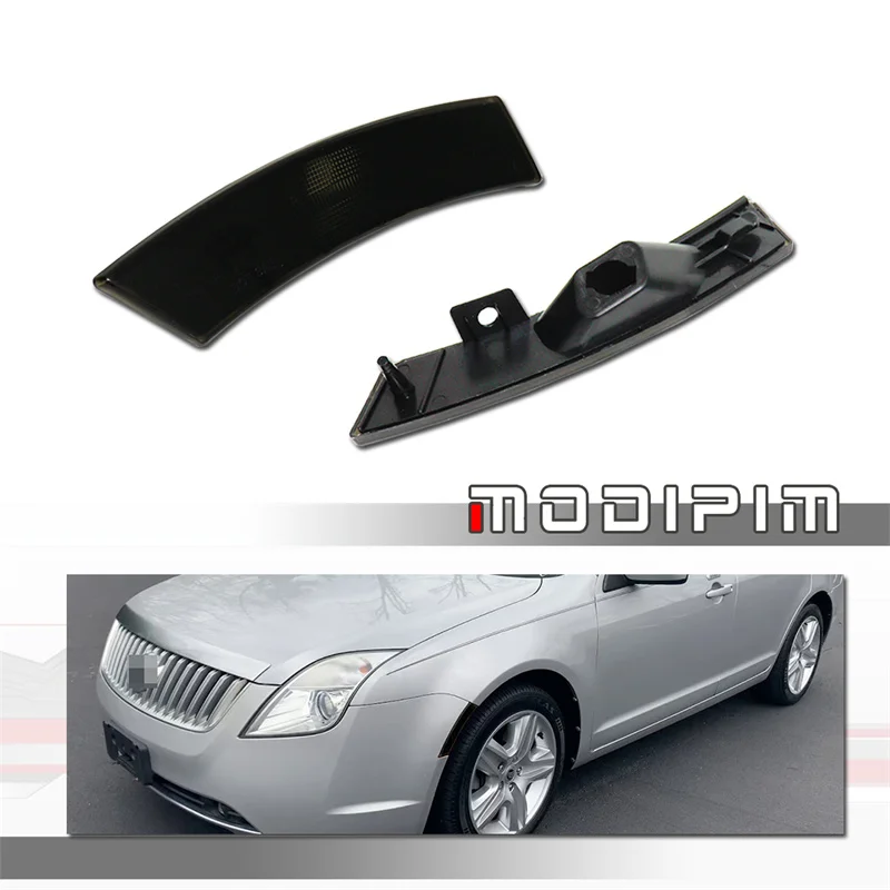 Smoked Lens Front Bumper Side Marker Turn Signal Light Housings For 2010 2011 2012 Mercury Milan, No Bulb/Socket,Car Accessories