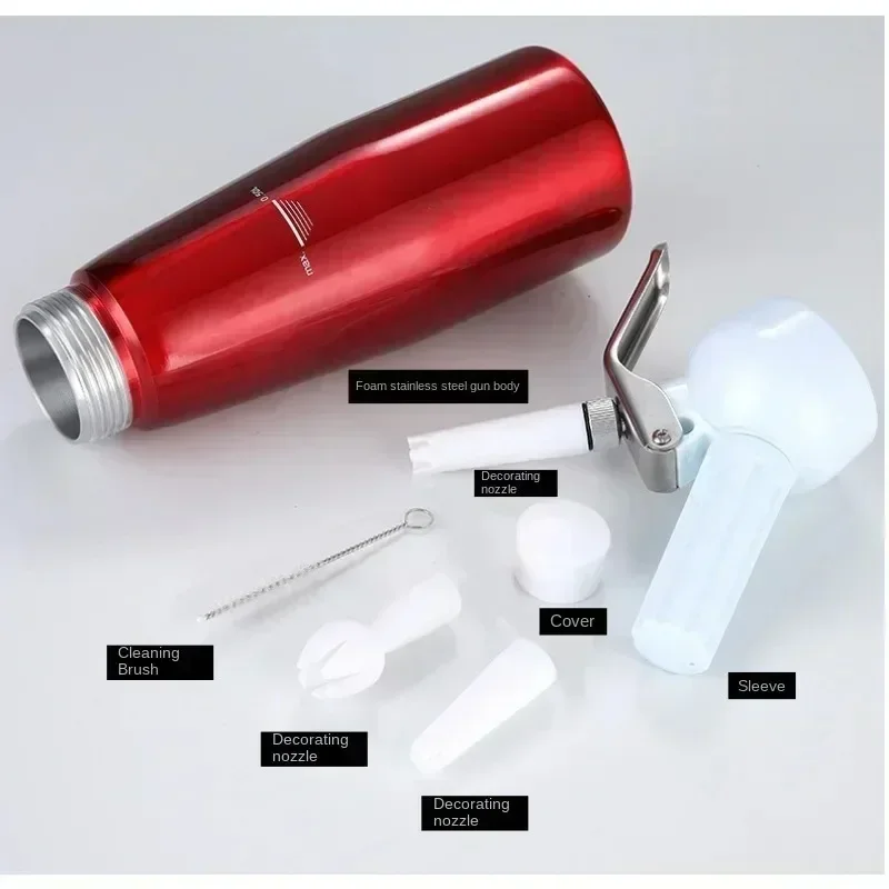 Cream Foam Gun 250ml Cream Gun Siphon Whipped Cream Dispenser Foaming Gun Kitchen Accessories Tools + Nozzle whipped Kitchen Tools