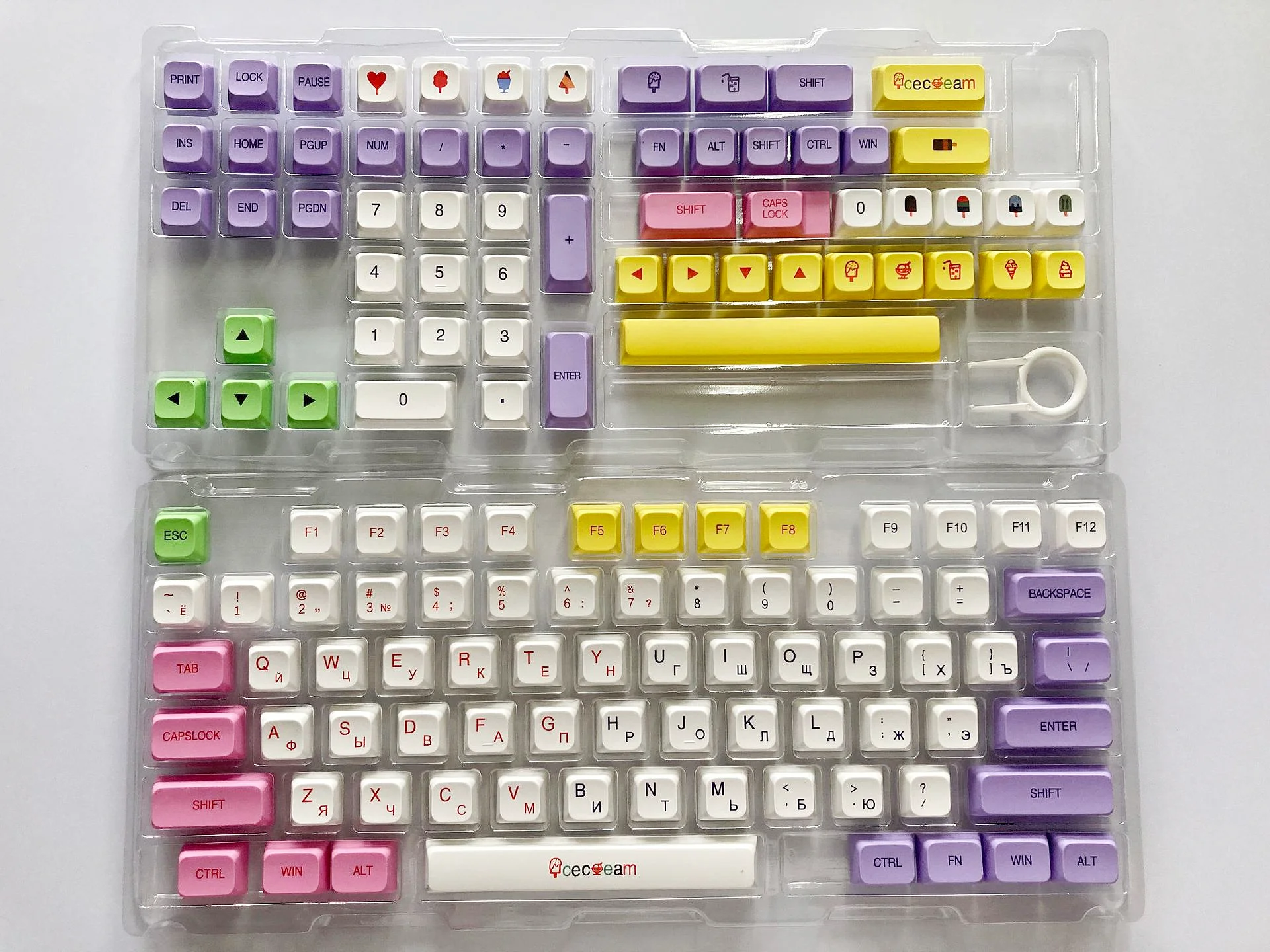 MAIMOOO-Keycap Layout russo, PBT Keycaps, XDA Profile,