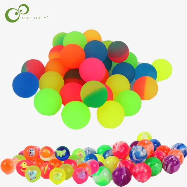 100 pz/lotto gomma 25mm Mini rimbalzante palle divertenti giocattoli High  Bounce palle giocattolo per bambini