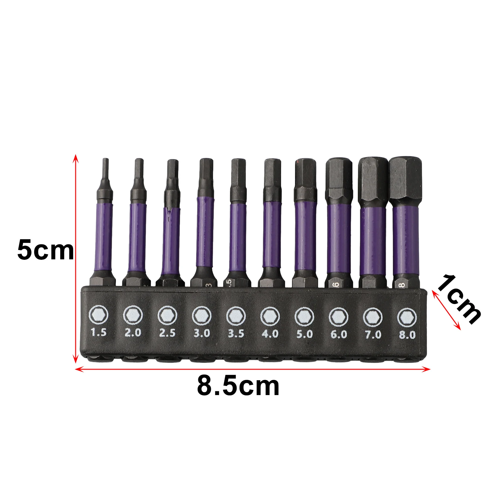 10Pcs Hex Head Wrench Drill Bit With Screwdrivers Bit Holder Set 1/4" Quick Release Shank Magnetic Screwdriver Bit Tools H1.5-H8 5