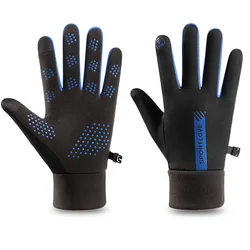 Women's Thermal Fleece Winter Gloves - Windproof, Waterproof, and Warm (Blue-Men)