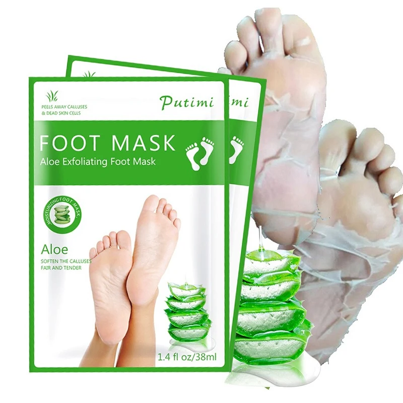 2pcs Aloe Peeling Foot Mask For Legs Feet Mask Exfoliating Socks For