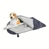 Fleece Camping Dog Bed Zippered Winter Waterproof Outdoor Pet Sleeping Bag - Padded and Comfortable for Pets 2