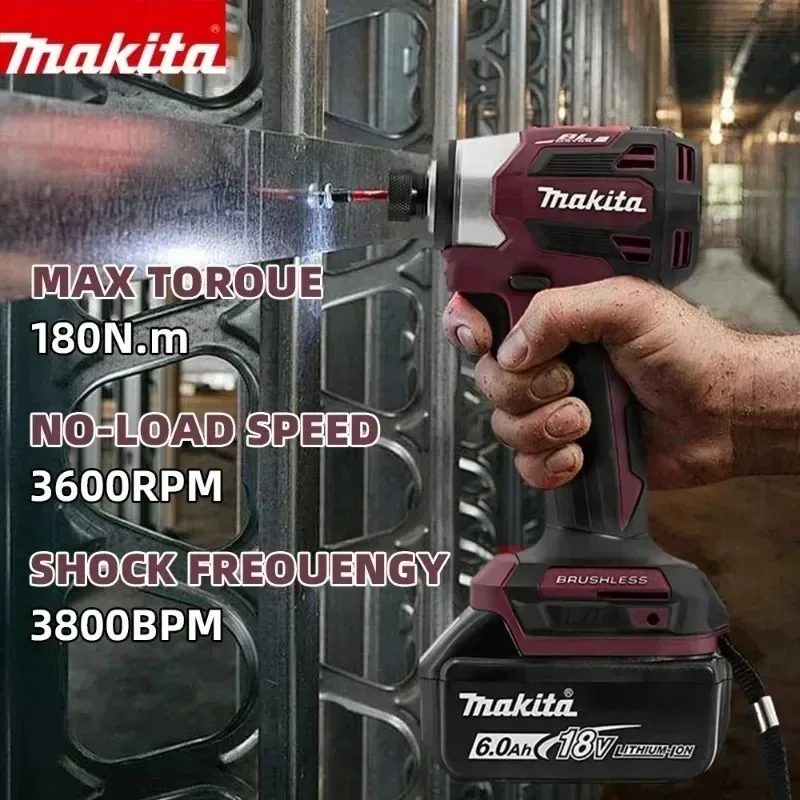 Makita DTD173 1800RPM 무선 임팩트 드라이버 180N.m 브러시리스 모터 전기 드릴 목재/볼트/T-모드 마키타 배터리용