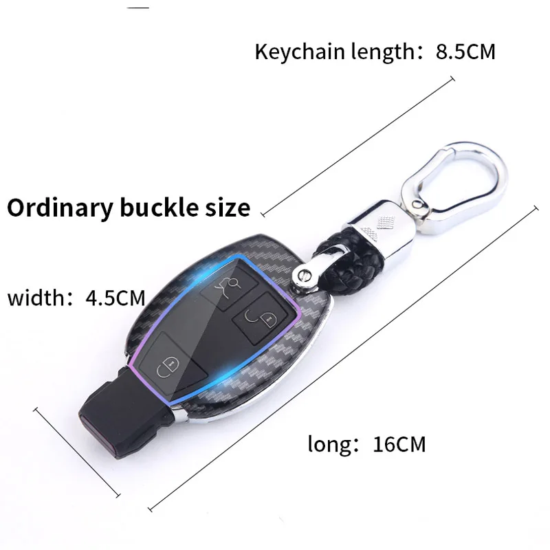 Custodia per chiave auto in ABS in fibra di carbonio per Mercedes Benz w211 w204 A B R classe G GLK GLA GLC GLR W210 W176 W202 W463 accessori - Sea6e6dc3d9644ba296ca3037f3e3a918h