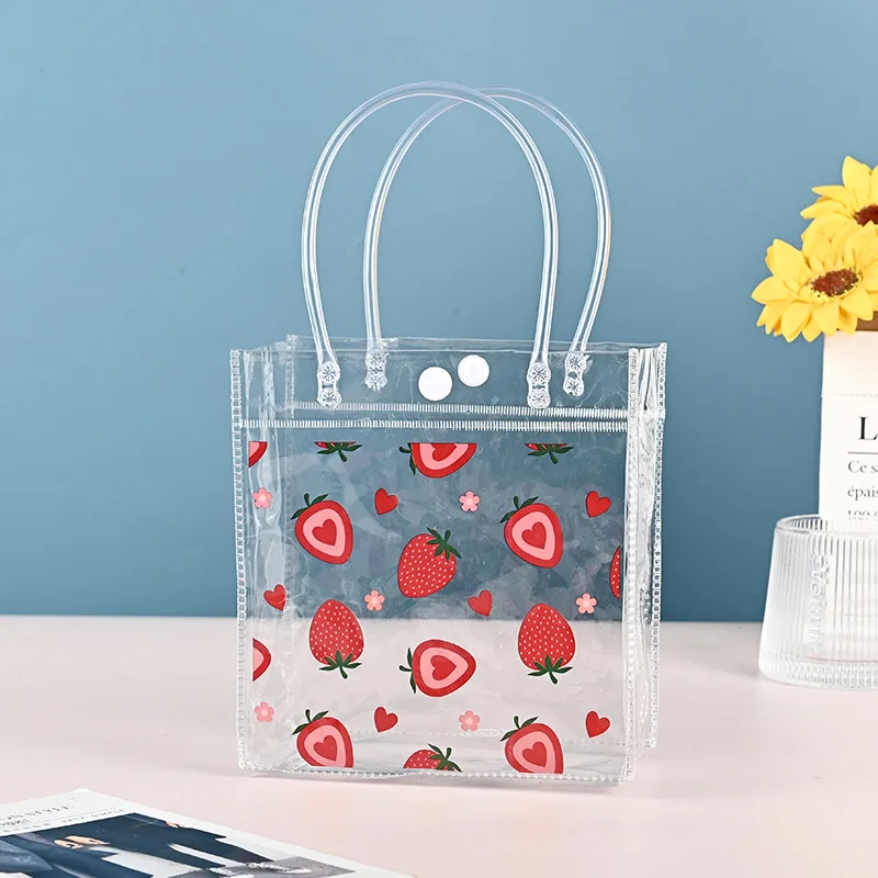 PVC Handbag Transparent Gift Packaging Bag Wedding Candy Bag Girl Heart Mini Pouch Stylish Heart-Shaped Plastic New