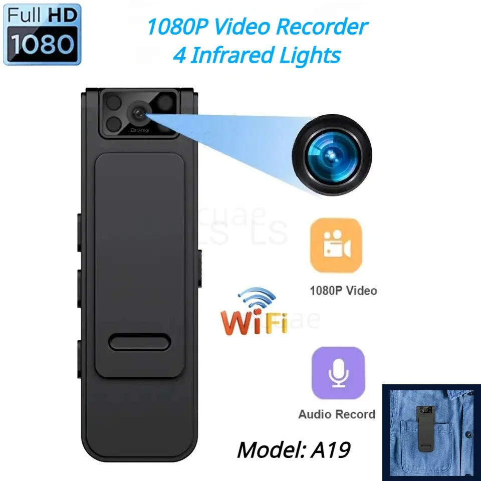 A19 Digtal Mini Camera Video Audio Recorder HD 1080P Meeting Outdoor Sports Loop