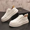 England Style Dress Wedding Party Shoes Comfortable Light Breathable Vulcanized Platform Leather Casual Sneakers T76 3