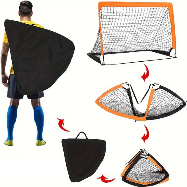 1/2pcs Kids Soccer Goals for Backyard 4x3 ft Portable Soccer Nets Outdoor Sport Training Equipment Soccer Goal with Carrying Bag 5