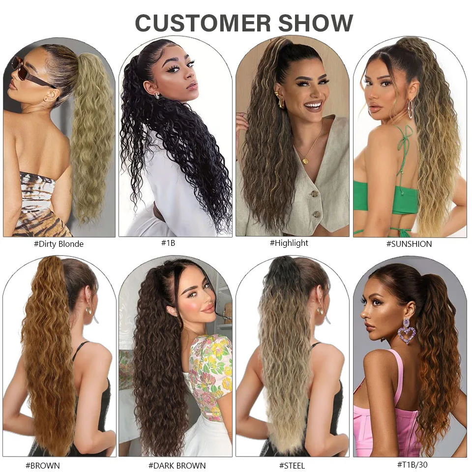 180 Grams Water Wave Ponytail Extension 26