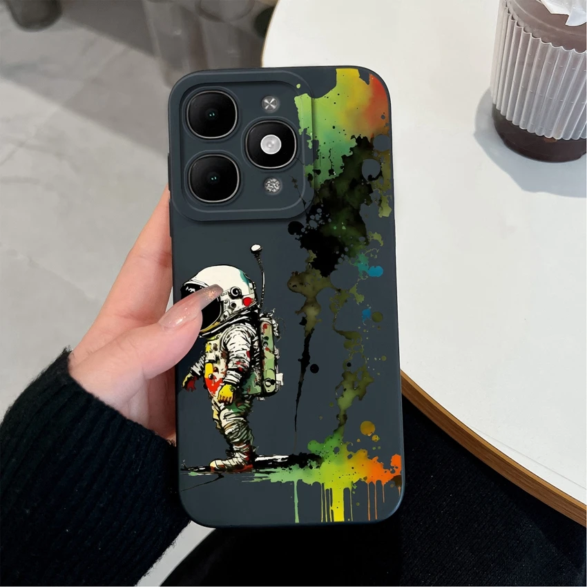 Pretty Floral Liquid Silicone Shockproof Phone Case with Screen Protector