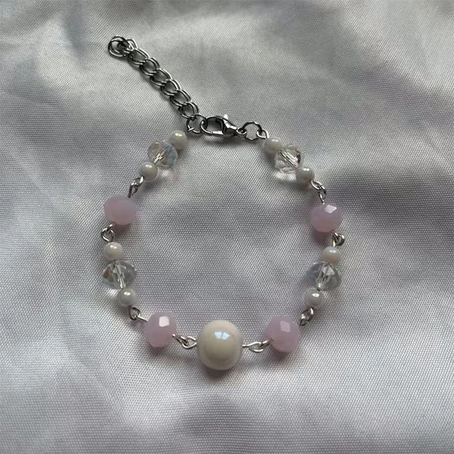 Coquette Pink Glass Beaded Bracelet Cute Bracelet - Bracelets - AliExpress