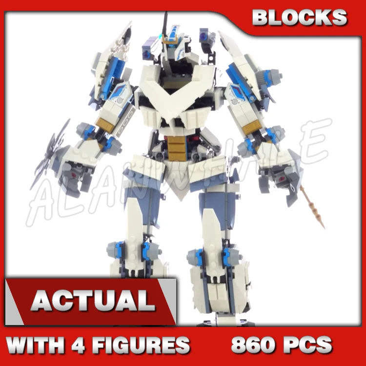 

860pcs Shinobi Legacy Zane's Titan Mech Battle Ghost Warriors Posable Legs Arms 11660 Building Block Sets Compatible With Model