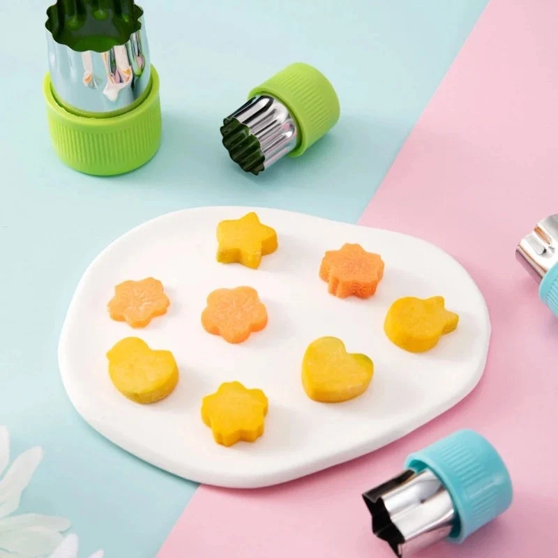 12Pcs Vegetable Cutter Shapes Sets Mini Size Cutters Fruit Cutters Kids Food Pastry Stamps Mold Biscuits