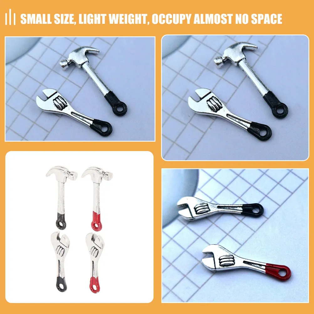 16개의 사실적인 미니 수리 도구 세트, 인형의 집 1:12 스케일 공구 상자 액세서리, 실습 학습 장