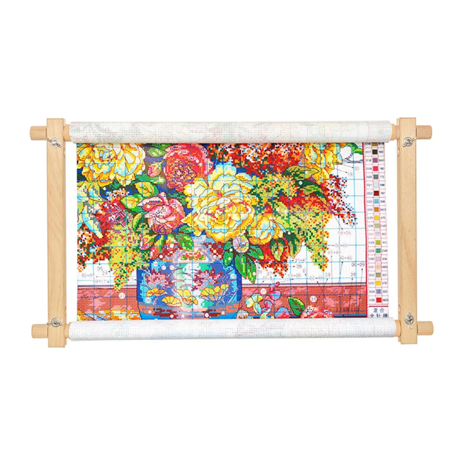 Wooden Tapestry Scroll Embroidery Frame Cross Stitch Sewing Quilting