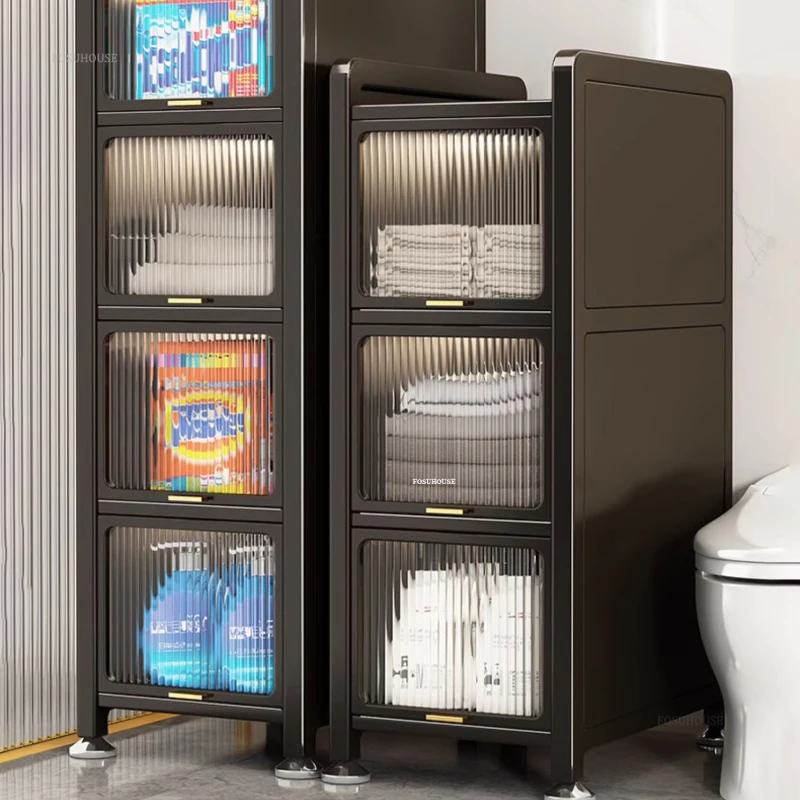 Floor-standing Narrow Storage Cabinet Small Apartment Kitchen Cabinet Home Furniture Multilayer Kitchen Against The Wall Cabinet 2