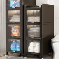 Floor-standing Narrow Storage Cabinet Small Apartment Kitchen Cabinet Home Furniture Multilayer Kitchen Against The Wall Cabinet 2