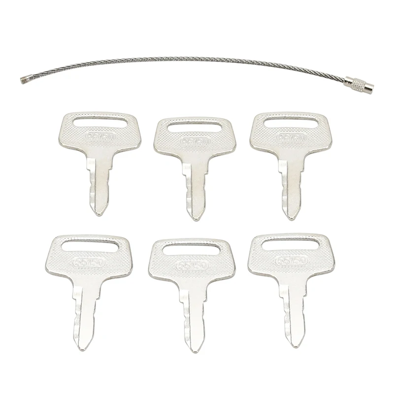 6Pcs Ignition Key 37410-55150 37410-55 Compatible with Kubota Tractor B1550 B1750 B2150 BX1500 BX1800 BX1830 BX22 BX2200 BX2230