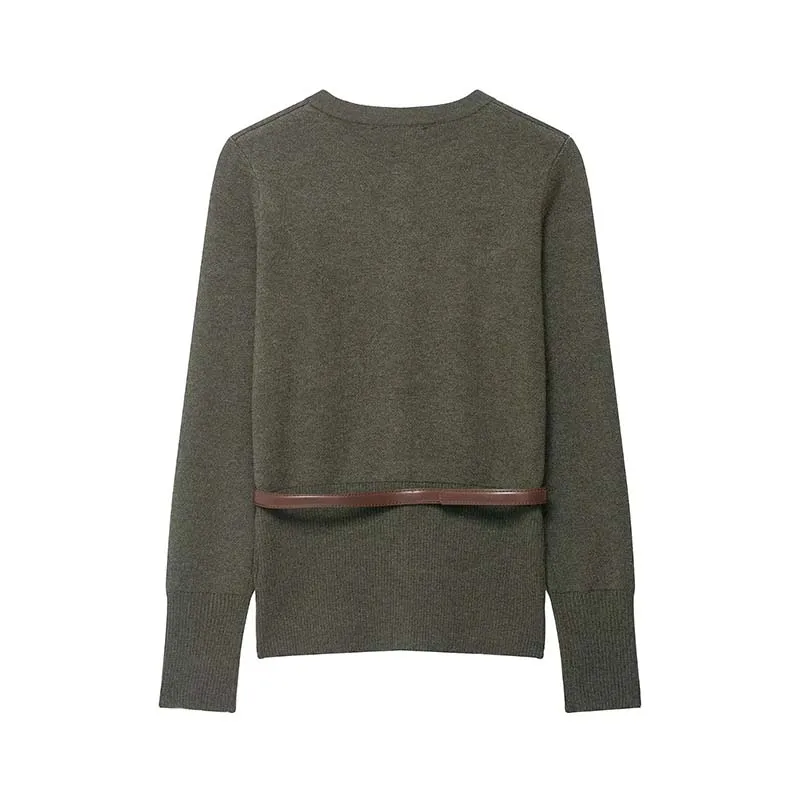 Women Ribing Midi Skirts Two Piece Sets 2025 New Chic Fashion Knitted Cardigan Coat Women's Suits Autumn Woman Outfits