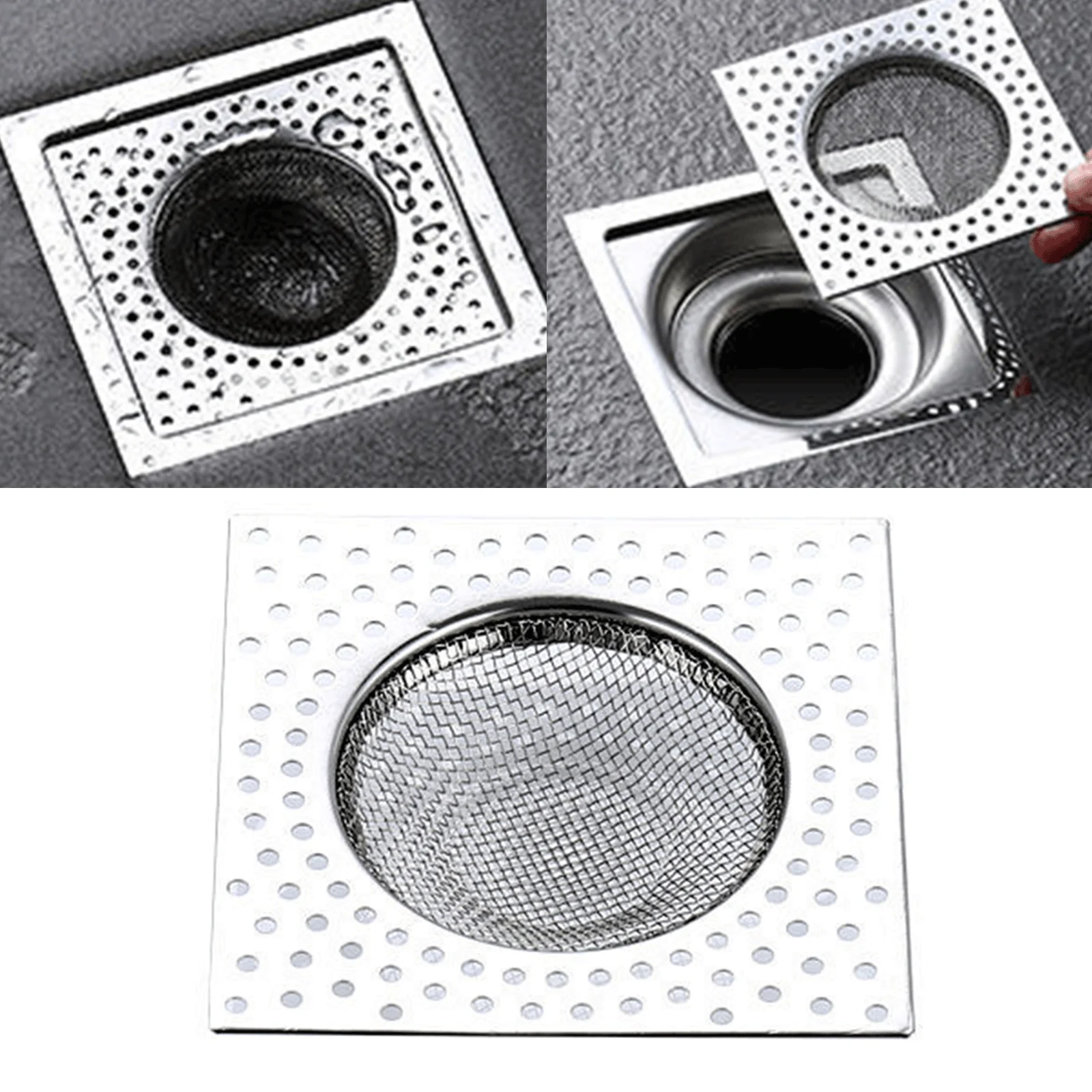 

8cm Stainless Steel Floor Drain Filter Bathroom Kitchen Anti-clogging Sewer Anti-debris Hair Catcher Mesh Cover Drain Filter