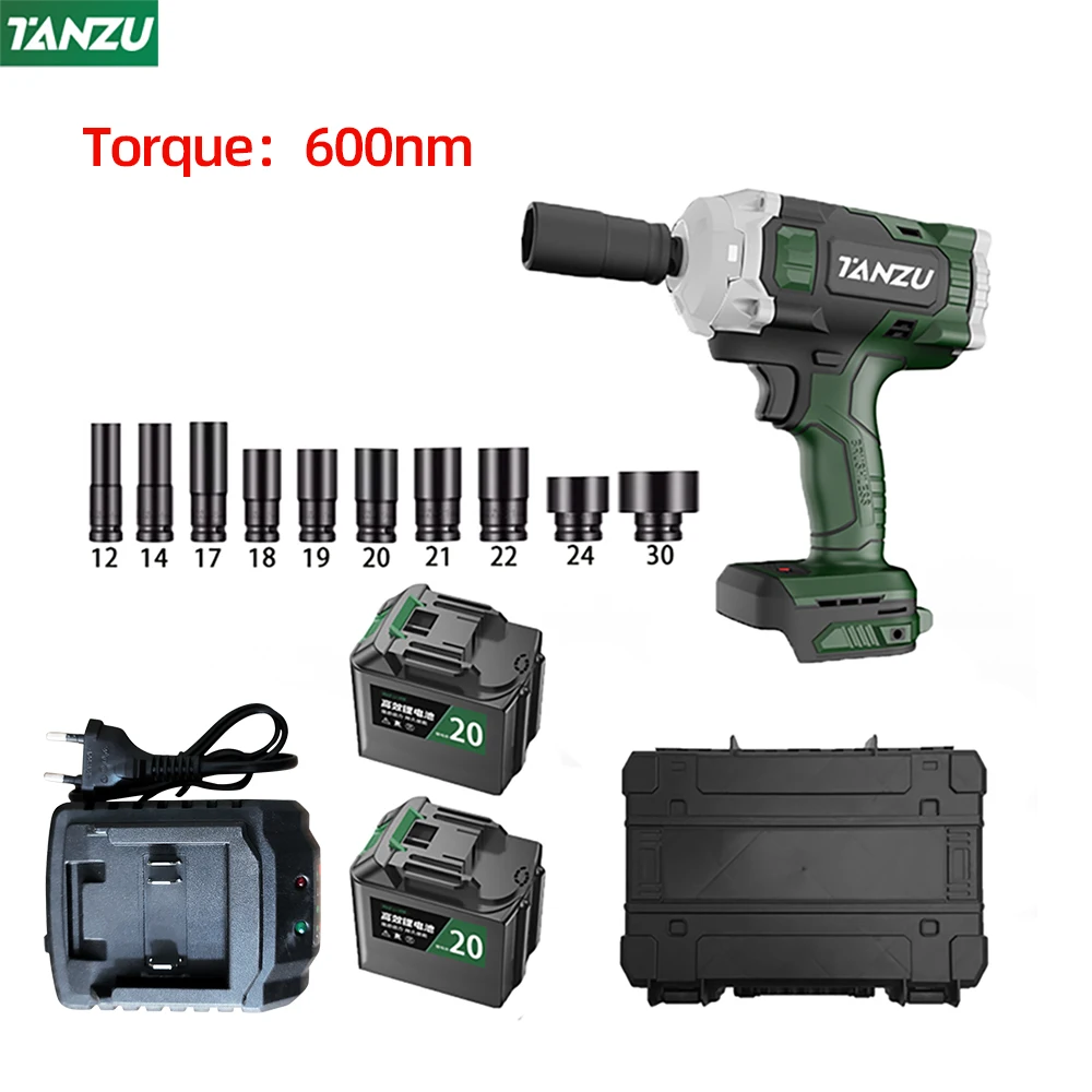 

True 600N.m 21V Brushless Electric Impact Wrench High Torque Cordless Screwdriver Socket Power Tools For Car Tires Repair Tanzu