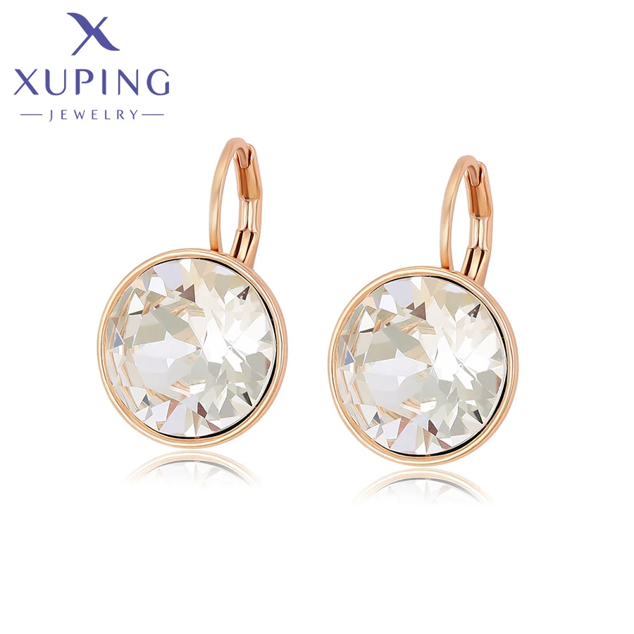 XupingJewelryNewTrendyElegantCharmsсерьгиRoundCrystalStoneEarringGoldColorEarringsforWomenGirlJewelleryGift-AliExpress36