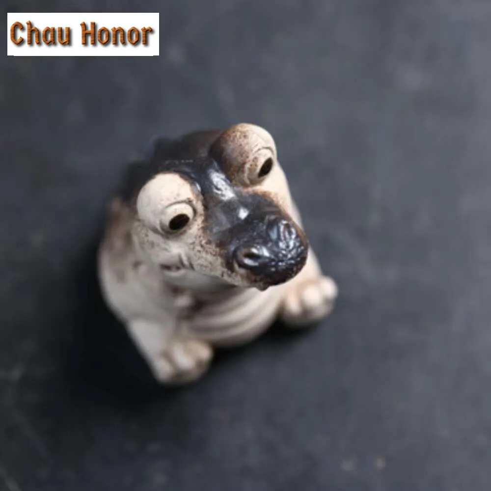 Yixing Handmade Purple Clay Tea Pet Cartoon Crocodile Art Statue Ornaments Sculpture Tea Figurine Crafts Home Tea Set Decoration