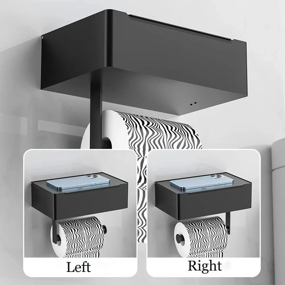 304 Stainless Steel Tissue Box Toilet Square Paper Holder Toilet Paper Holder Non-perforated Roll Wet Wipes Box
