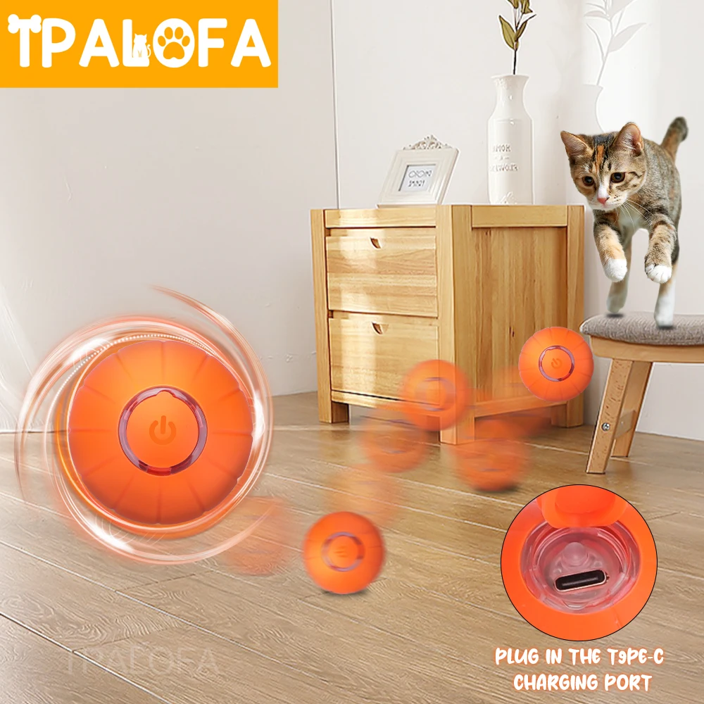 

Pet Smart Cat Toy Electric Automatic Bounce Cat Ball Silicone Cat Interactive Toys Self-moving Kitten Toys for Indoor Playing