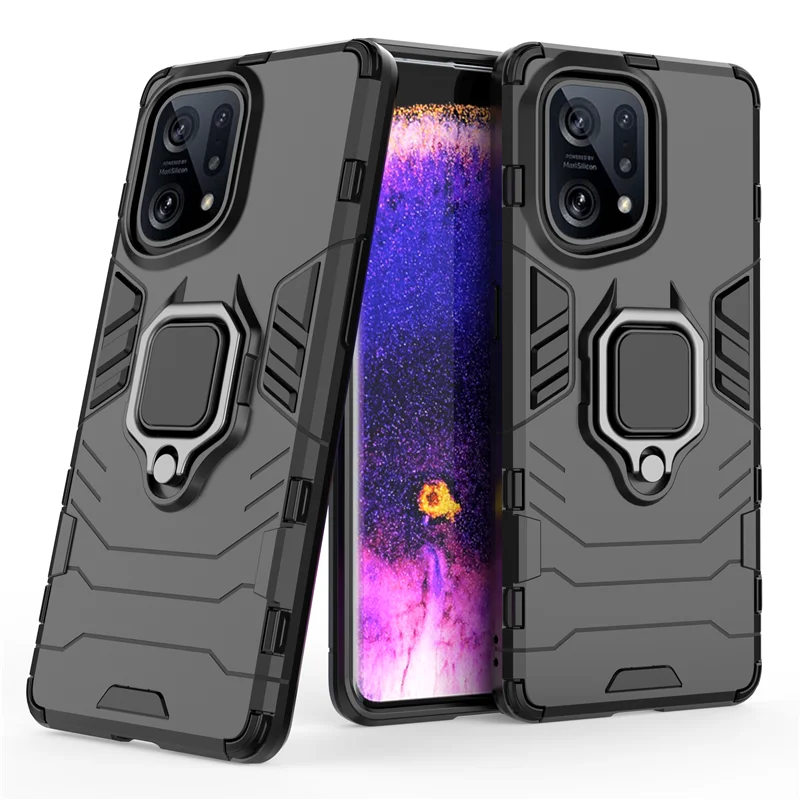 Für Oppo Find X5 X3 Pro Neo Lite Hybrid-Hart-PC + weiche TPU-Rüstung, Anti-Drop-Hülle, drehbarer Ring-Ständer-Halter-Abdeckungsschale_voghion.com